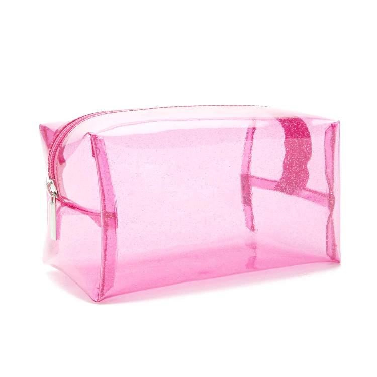 china pink pu travel makeup bag cosmetic bag small manufacturer China Pink Travel Small Transparent PVC Cosmetic Bag with Logo Manufacture  and Factory